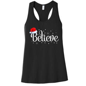 Christmas Believe Santa Claus Believe Christmas Women's Racerback Tank