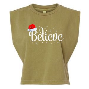 Christmas Believe Santa Claus Believe Christmas Garment-Dyed Women's Muscle Tee