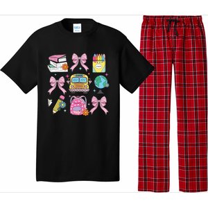 Coquette Bow Student Teacher Happy First Day Back To School Pajama Set