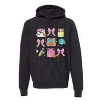 Coquette Bow Student Teacher Happy First Day Back To School Premium Hoodie