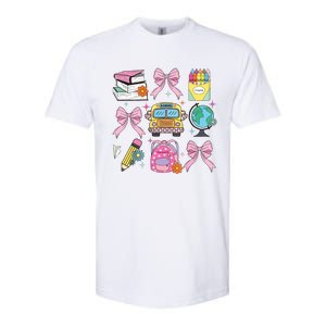 Coquette Bow Student Teacher Happy First Day Back To School Softstyle CVC T-Shirt