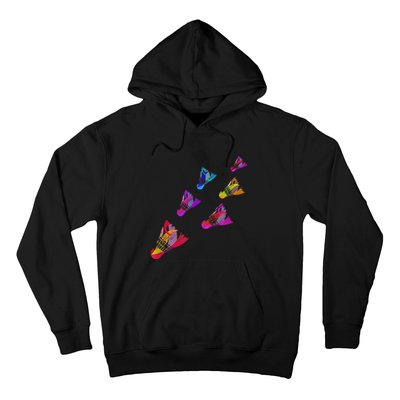 Colorful Badminton Shuttlecock Art Sports Hoodie