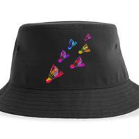 Colorful Badminton Shuttlecock Art Sports Sustainable Bucket Hat