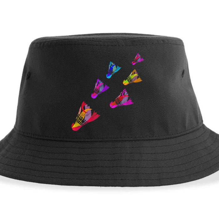 Colorful Badminton Shuttlecock Art Sports Sustainable Bucket Hat