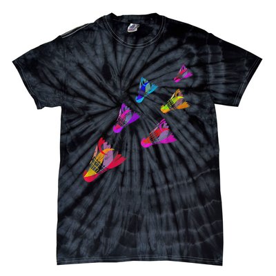 Colorful Badminton Shuttlecock Art Sports Tie-Dye T-Shirt