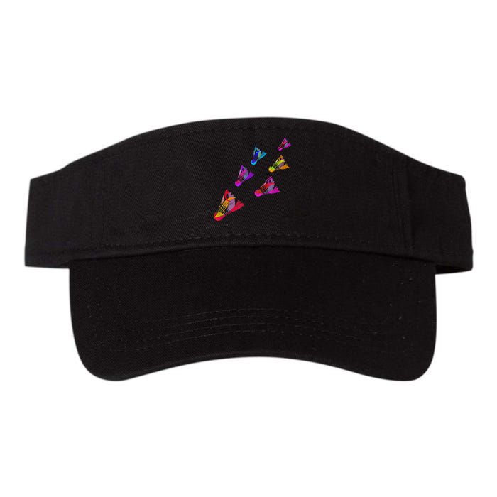 Colorful Badminton Shuttlecock Art Sports Valucap Bio-Washed Visor