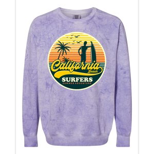 California Beach Surfers Summer Colorblast Crewneck Sweatshirt