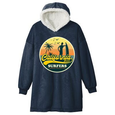 California Beach Surfers Summer Hooded Wearable Blanket