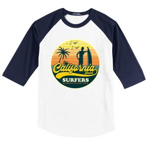 California Beach Surfers Summer Baseball Sleeve Shirt