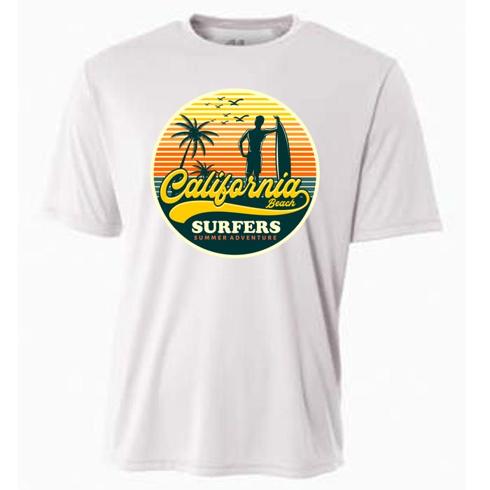 California Beach Surfers Summer Cooling Performance Crew T-Shirt