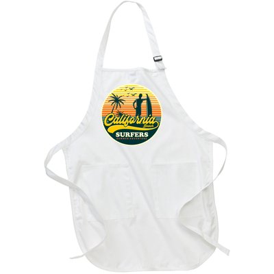 California Beach Surfers Summer Full-Length Apron With Pockets