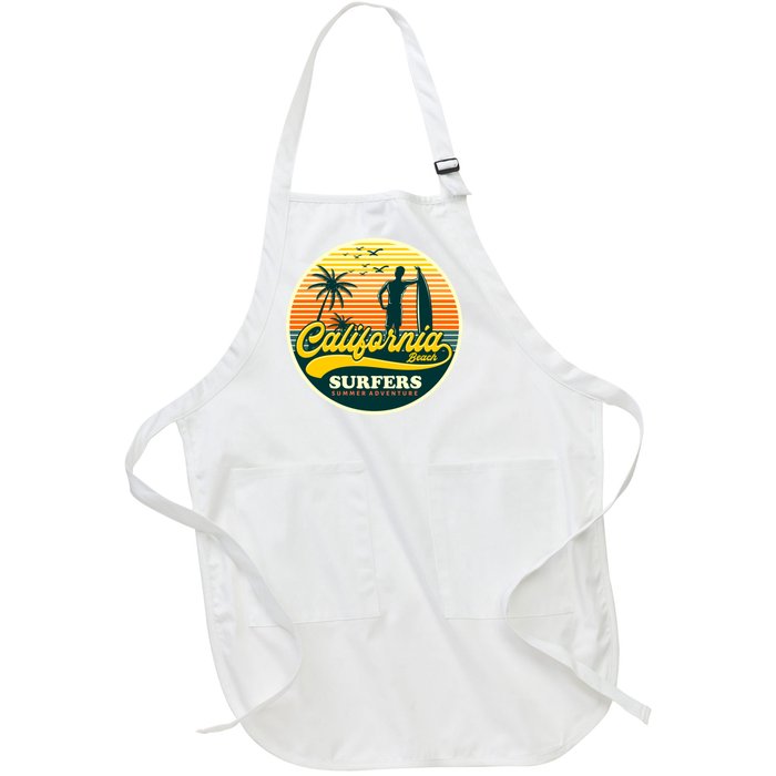 California Beach Surfers Summer Full-Length Apron With Pockets