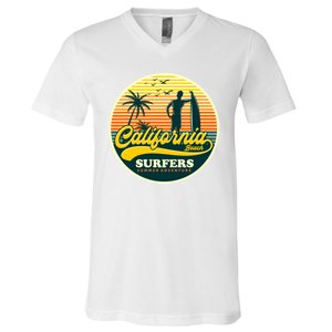 California Beach Surfers Summer V-Neck T-Shirt