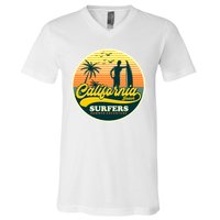 California Beach Surfers Summer V-Neck T-Shirt