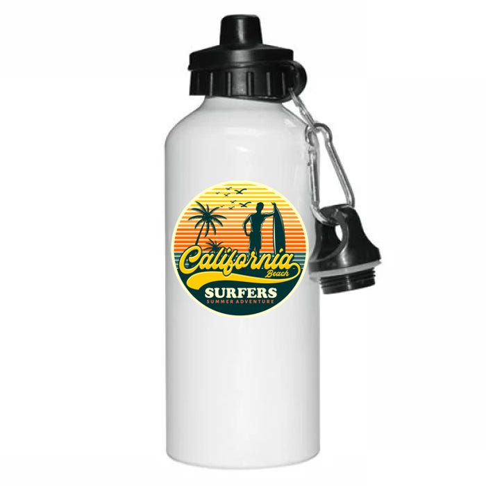 California Beach Surfers Summer Aluminum Water Bottle 