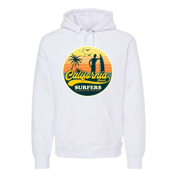 California Beach Surfers Summer Premium Hoodie