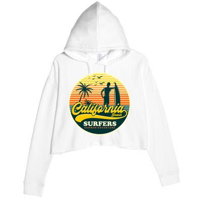 California Beach Surfers Summer Crop Fleece Hoodie