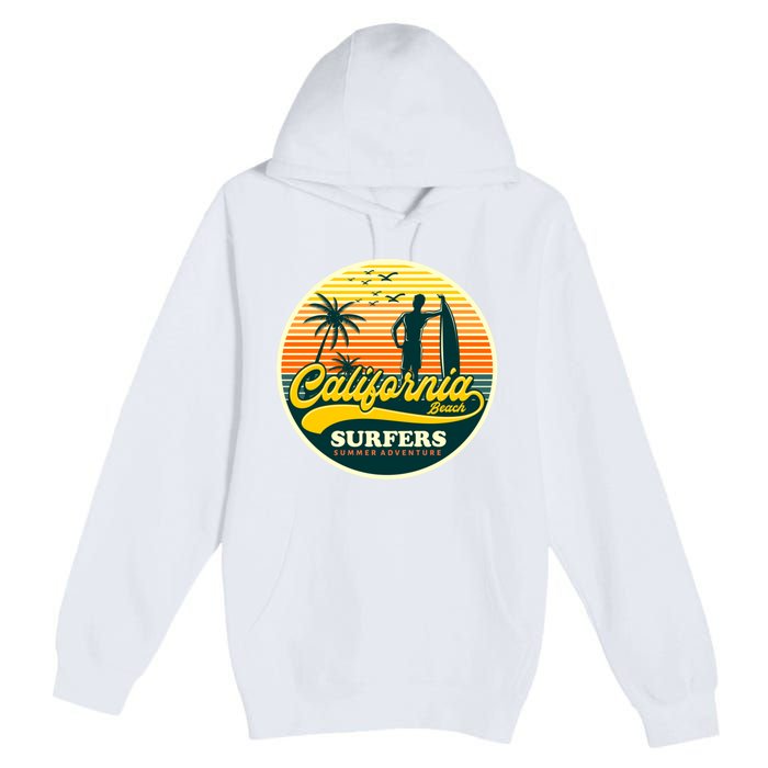 California Beach Surfers Summer Premium Pullover Hoodie