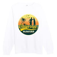 California Beach Surfers Summer Premium Crewneck Sweatshirt