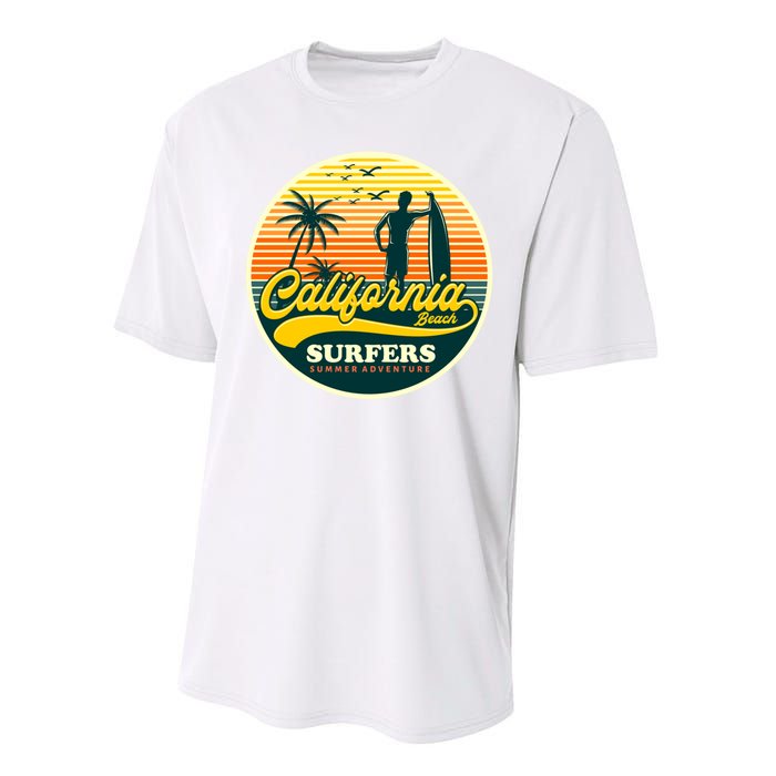 California Beach Surfers Summer Performance Sprint T-Shirt