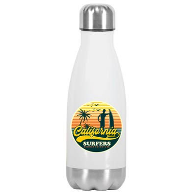 California Beach Surfers Summer Stainless Steel Insulated Water Bottle