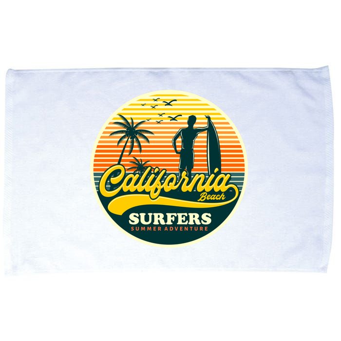 California Beach Surfers Summer Microfiber Hand Towel