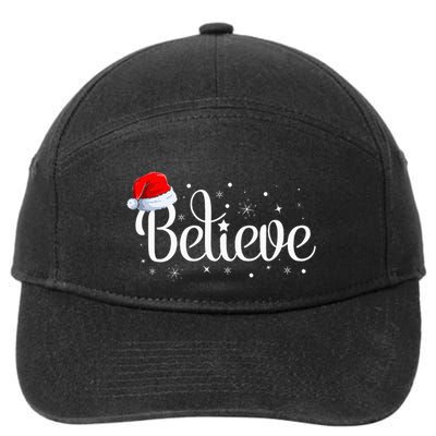 Christmas Believe Santa Claus Believe Christmas 7-Panel Snapback Hat