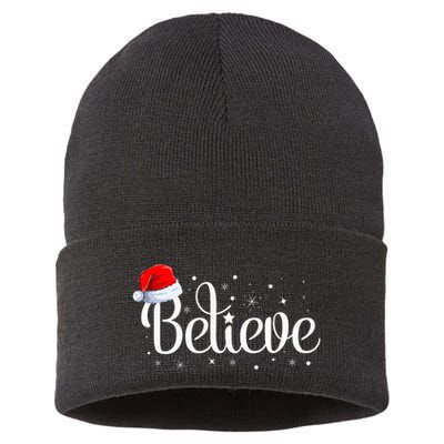 Christmas Believe Santa Claus Believe Christmas Sustainable Knit Beanie