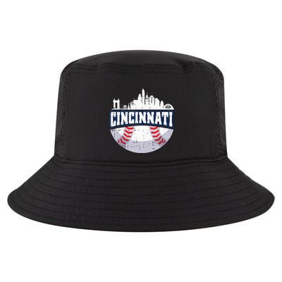 Cincinnati Baseball Skyline Ohio Baseball Player Gift Cool Comfort Performance Bucket Hat
