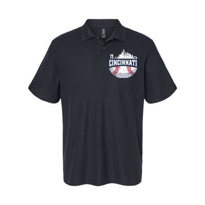 Cincinnati Baseball Skyline Ohio Baseball Player Gift Softstyle Adult Sport Polo