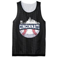 Cincinnati Baseball Skyline Ohio Baseball Player Gift Mesh Reversible Basketball Jersey Tank