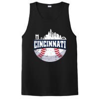 Cincinnati Baseball Skyline Ohio Baseball Player Gift PosiCharge Competitor Tank