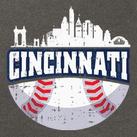 Cincinnati Baseball Skyline Ohio Baseball Player Gift Cotton Canvas Backpack