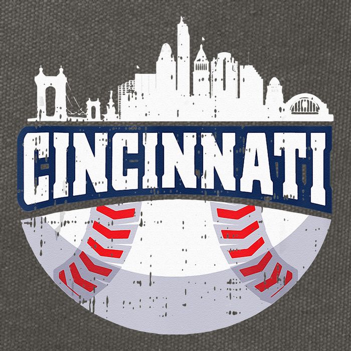 Cincinnati Baseball Skyline Ohio Baseball Player Gift Cotton Canvas Backpack