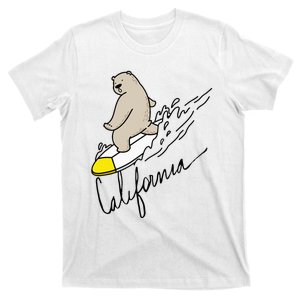 Cute Bear Surfing Tee California Bear State Flag Cali Love T-Shirt