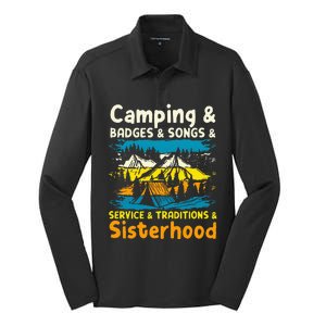 Camping Badges Songs Service Traditions Sisterhood Silk Touch Performance Long Sleeve Polo