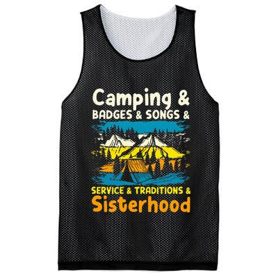 Camping Badges Songs Service Traditions Sisterhood Mesh Reversible Basketball Jersey Tank