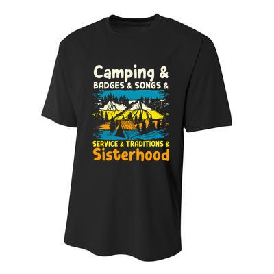Camping Badges Songs Service Traditions Sisterhood Youth Performance Sprint T-Shirt