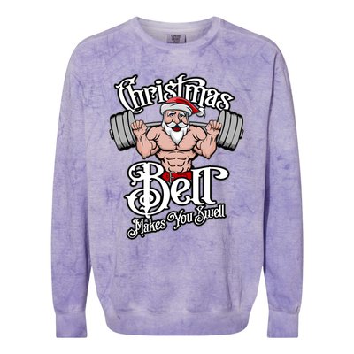 Christmas Barbell Squat Santa Funny Gym Quote Cute Gift Colorblast Crewneck Sweatshirt