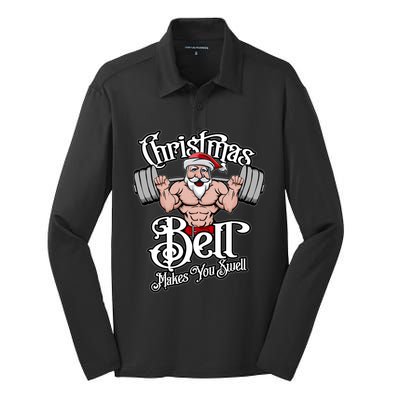 Christmas Barbell Squat Santa Funny Gym Quote Cute Gift Silk Touch Performance Long Sleeve Polo