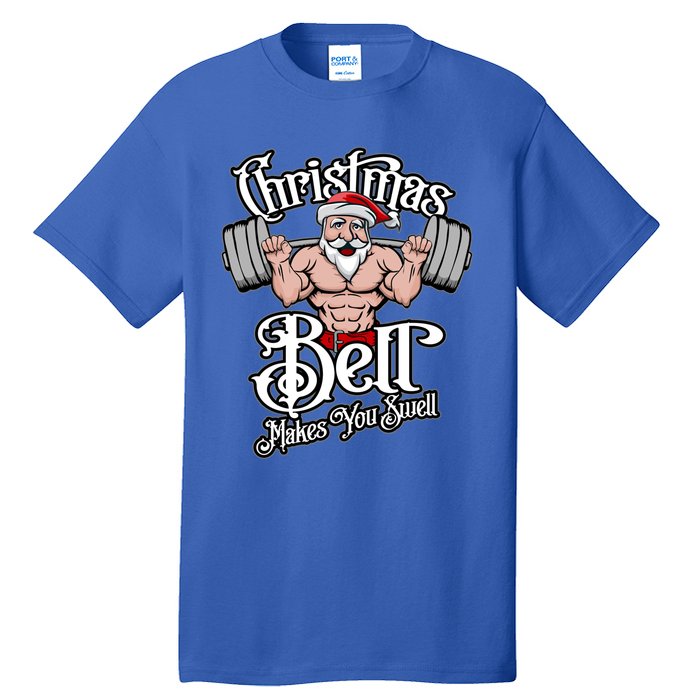 Christmas Barbell Squat Santa Funny Gym Quote Cute Gift Tall T-Shirt