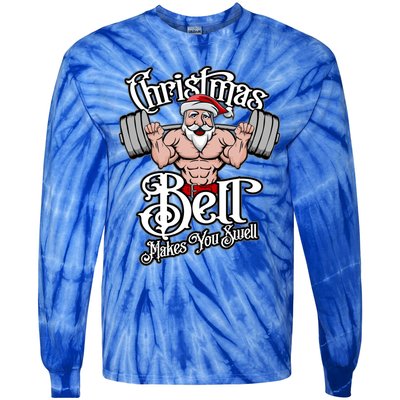 Christmas Barbell Squat Santa Funny Gym Quote Cute Gift Tie-Dye Long Sleeve Shirt