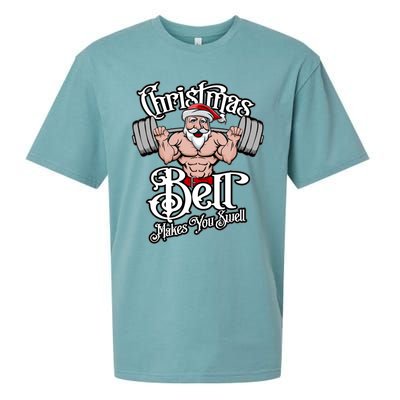 Christmas Barbell Squat Santa Funny Gym Quote Cute Gift Sueded Cloud Jersey T-Shirt