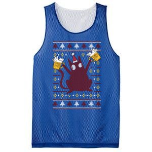 Cat Beer Saying Pew Pew Madafakas Funny Gift Ugly Christmas Cute Gift Mesh Reversible Basketball Jersey Tank