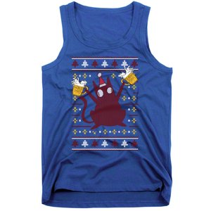 Cat Beer Saying Pew Pew Madafakas Funny Gift Ugly Christmas Cute Gift Tank Top