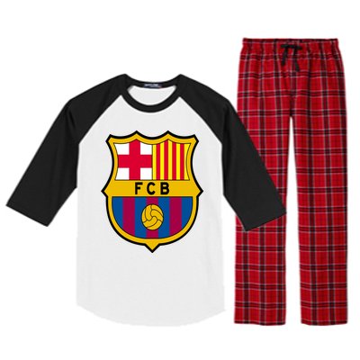 Cool Barcelona Soccer Jersey Raglan Sleeve Pajama Set