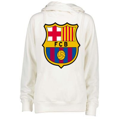 Cool Barcelona Soccer Jersey Womens Funnel Neck Pullover Hood