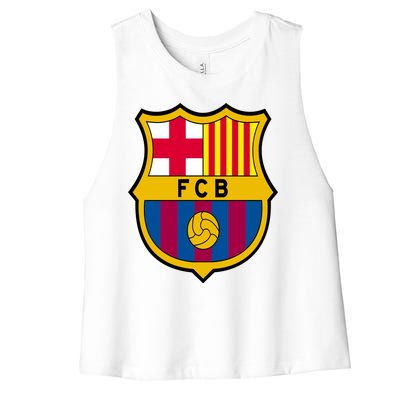 Cool Barcelona Soccer Jersey Women's Racerback Cropped Tank