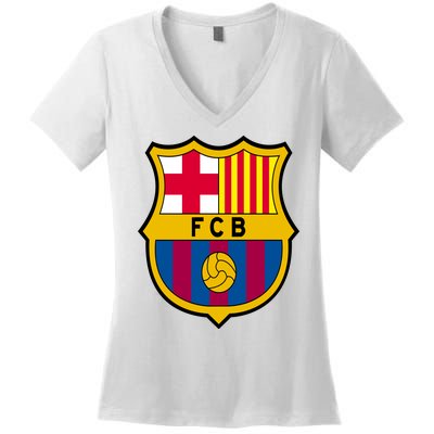 Cool Barcelona Soccer Jersey Women's V-Neck T-Shirt