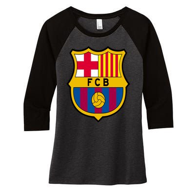 Cool Barcelona Soccer Jersey Women's Tri-Blend 3/4-Sleeve Raglan Shirt